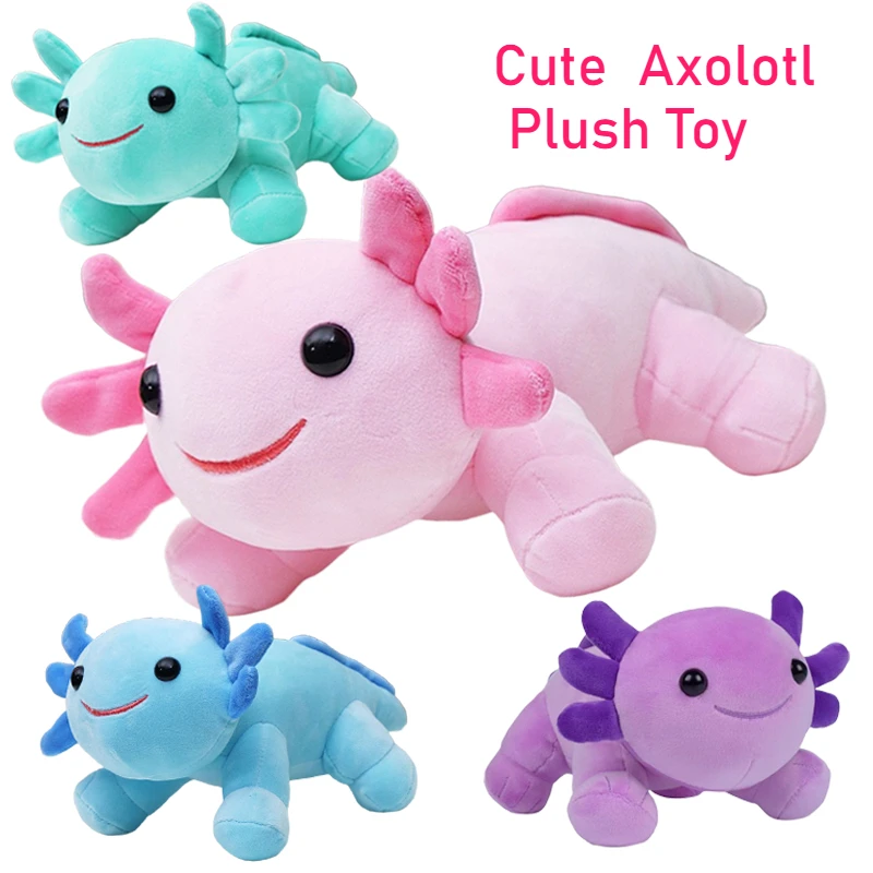 

Soft Anime Axolotl Plush Toy Salamander Stuffed Plushie Throw Pillow Kawaii Cartoon Doll Home Decor for Friend Christmas Gift