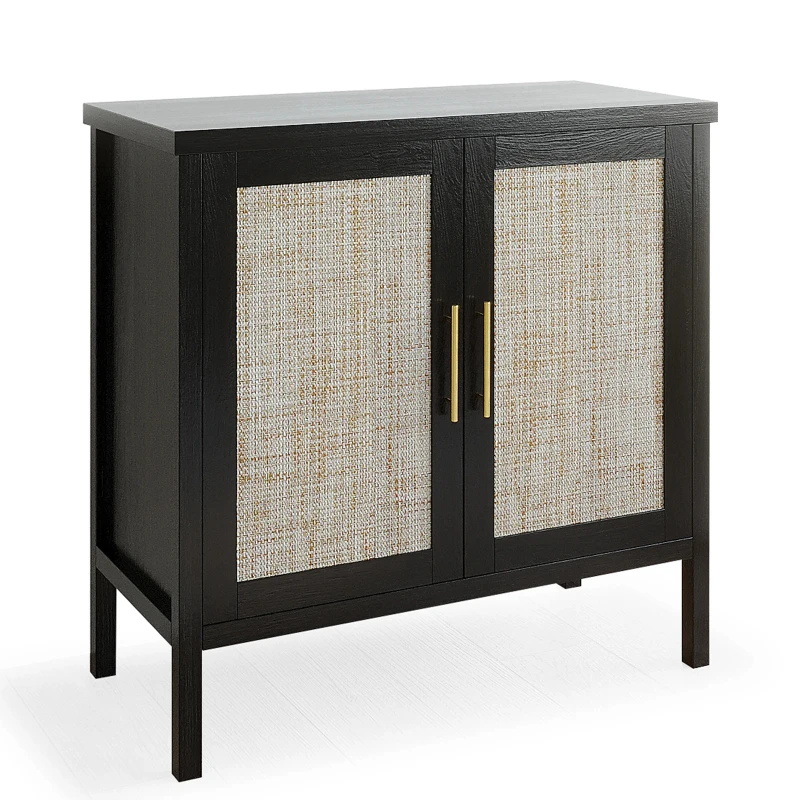 

Rattan Storage Cabinet, Buffet Cabinet Sideboard with Rattan Decorated Doors, Cupboard for Hallway, Entry, Living Room