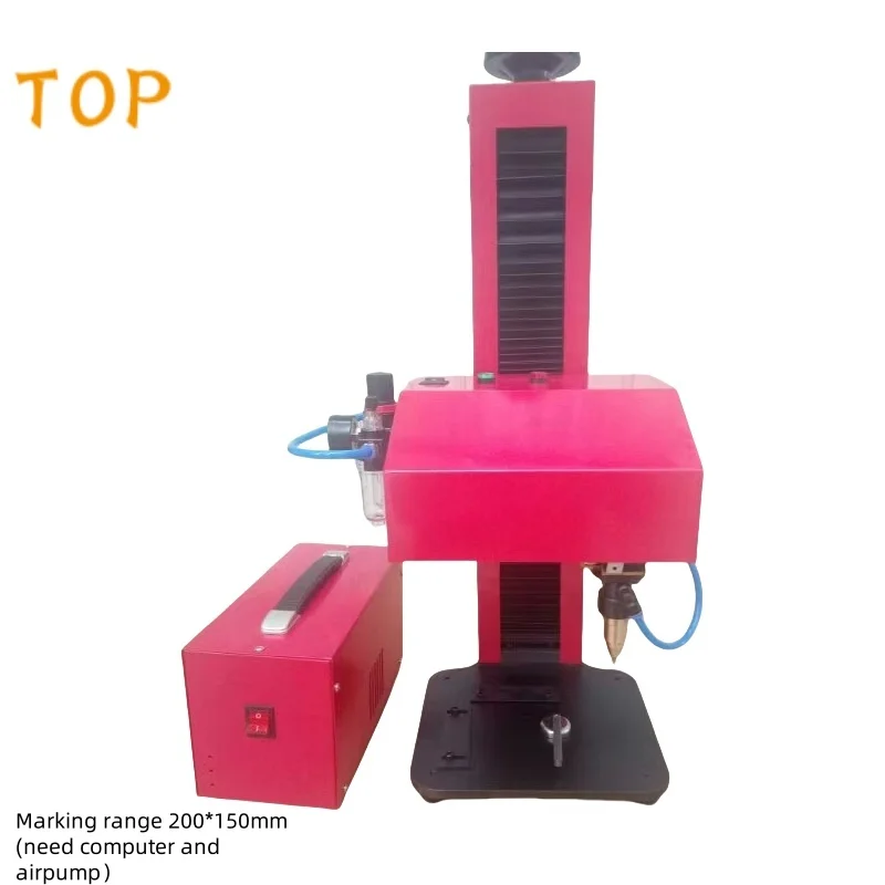 TOP Pneumatic Marking Machine Dot Pin Marking Metal Iron Plate Stainless Steel Copper Pneumatic Dot Peen Desktop Marking Machine