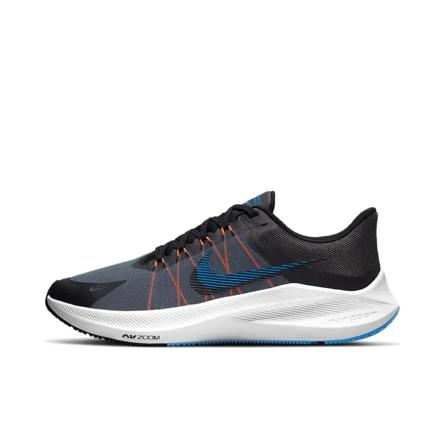 Nike Black Blue Zoom winflo 8 Low Top Athletic Casual Shoes Comfortable and versatile Men's and Women's styles