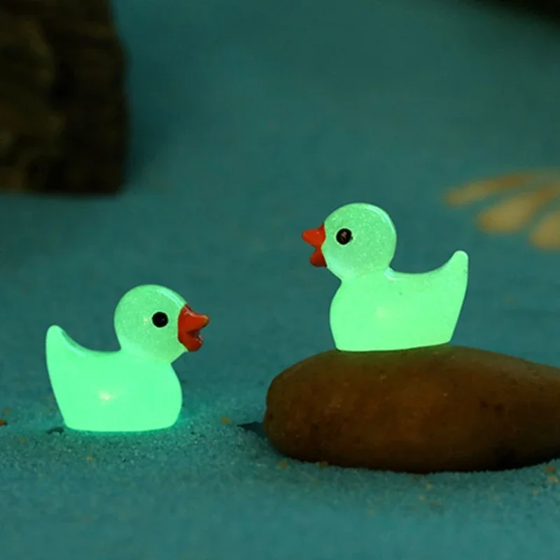 

5-20pcs Miniature Glowing Duck Figurines 10pcs/set Mini Animal Sculpture for Home Garden Yard Lawn Decoration Accessories