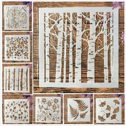 8Pcs/Set 13cm Tree Leaf Ginkgo Bud DIY Layering Stencils Painting Scrapbook Coloring Embossing Album Decorative Template