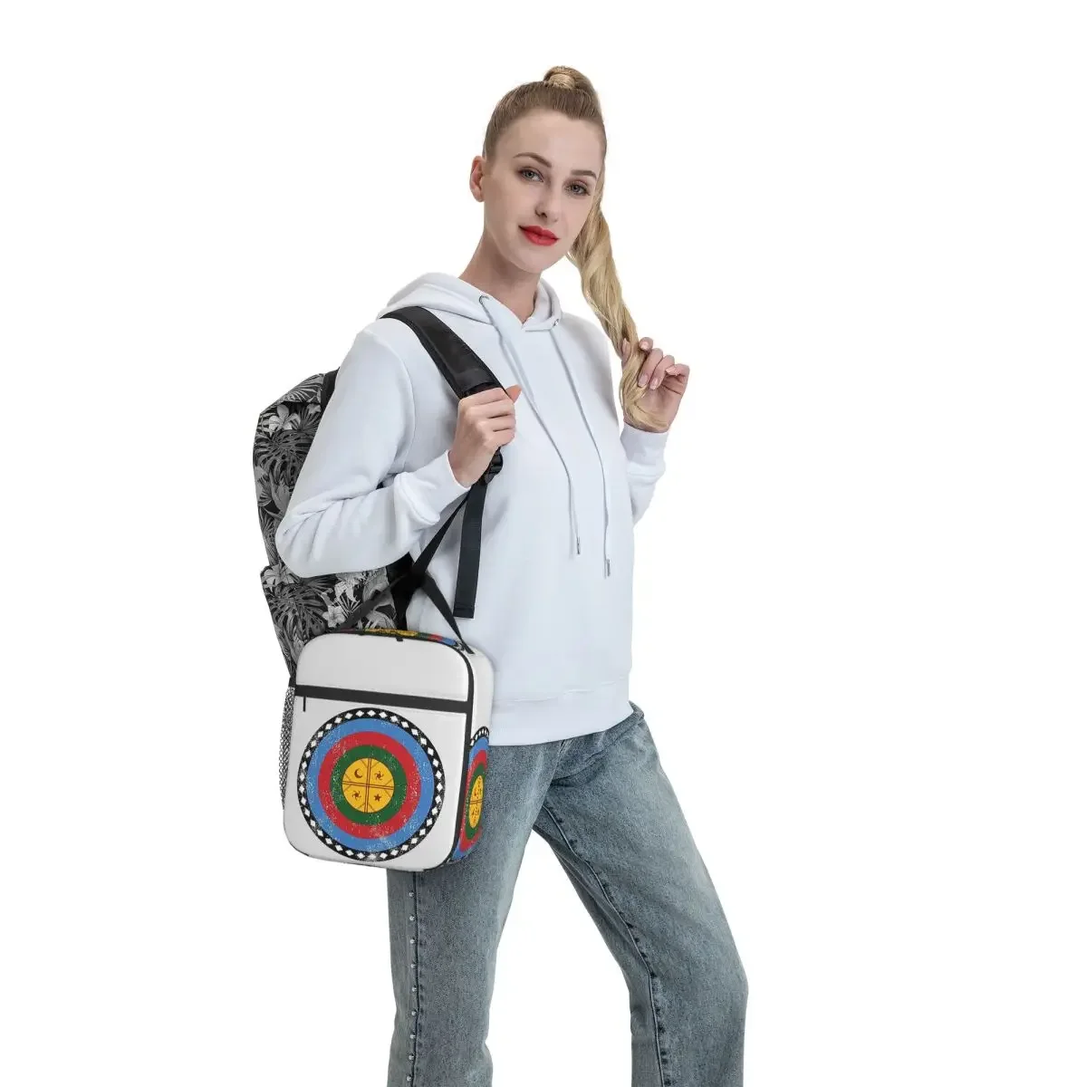 Mapuche Sign Symbol Graphic Insulated Lunch Bag for Women Office Cooler Thermal Food Box Tote Leakproof Lunch Boxes Container