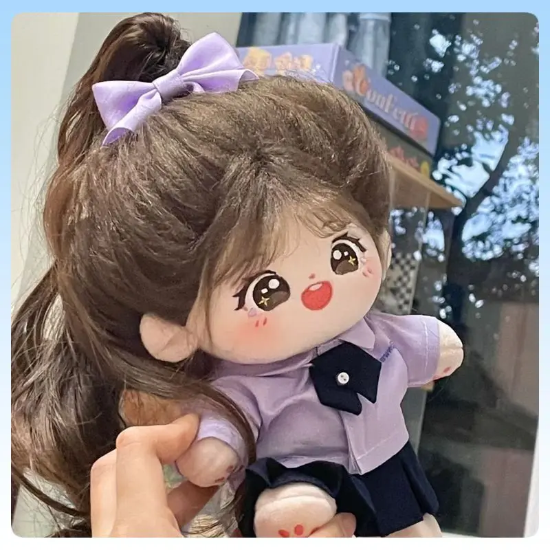 

20 см хлопковая плюшевая кукла Чжао Луси, игрушка-персонаж, пушистая прическа, милая кукла для девочек, коллекционная фигурка с аксессуарами для одежды
