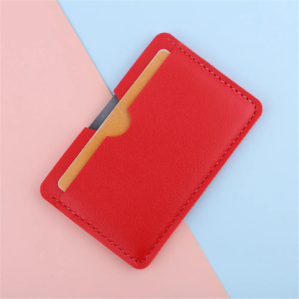 Mini Coin Purse Women Pu Leather Card Holder Wallet Solid Color Kids Coin Pocket Wallets Ultra-Thin Bank Card Storage Bag