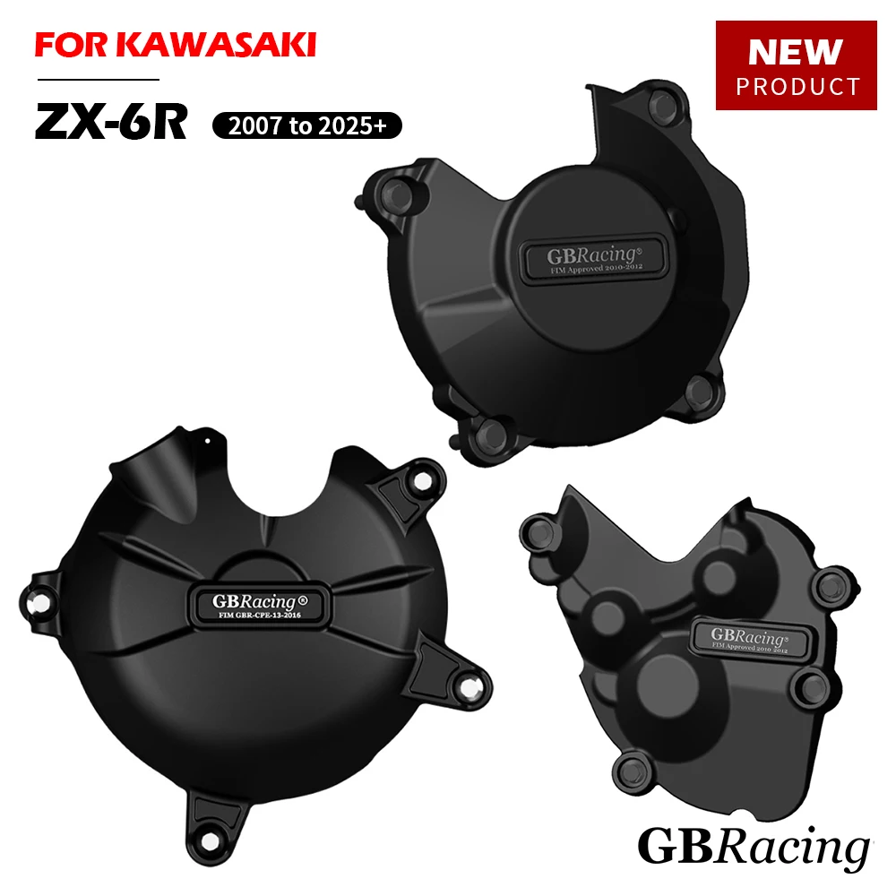 

GBRacing ZX6R ZX636 2007-2025 + Motorcycle Engine Protect Cover For KAWASAKI ZX-6R ZX-636 Clutch Pulse Protection