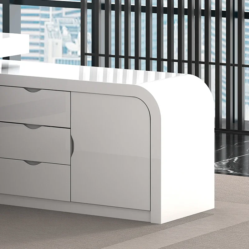 

Computer Work Desk Mobile File Cabinet Storage Shelves Business Height Adjustment Mesa Para Computador Modern Office Desks