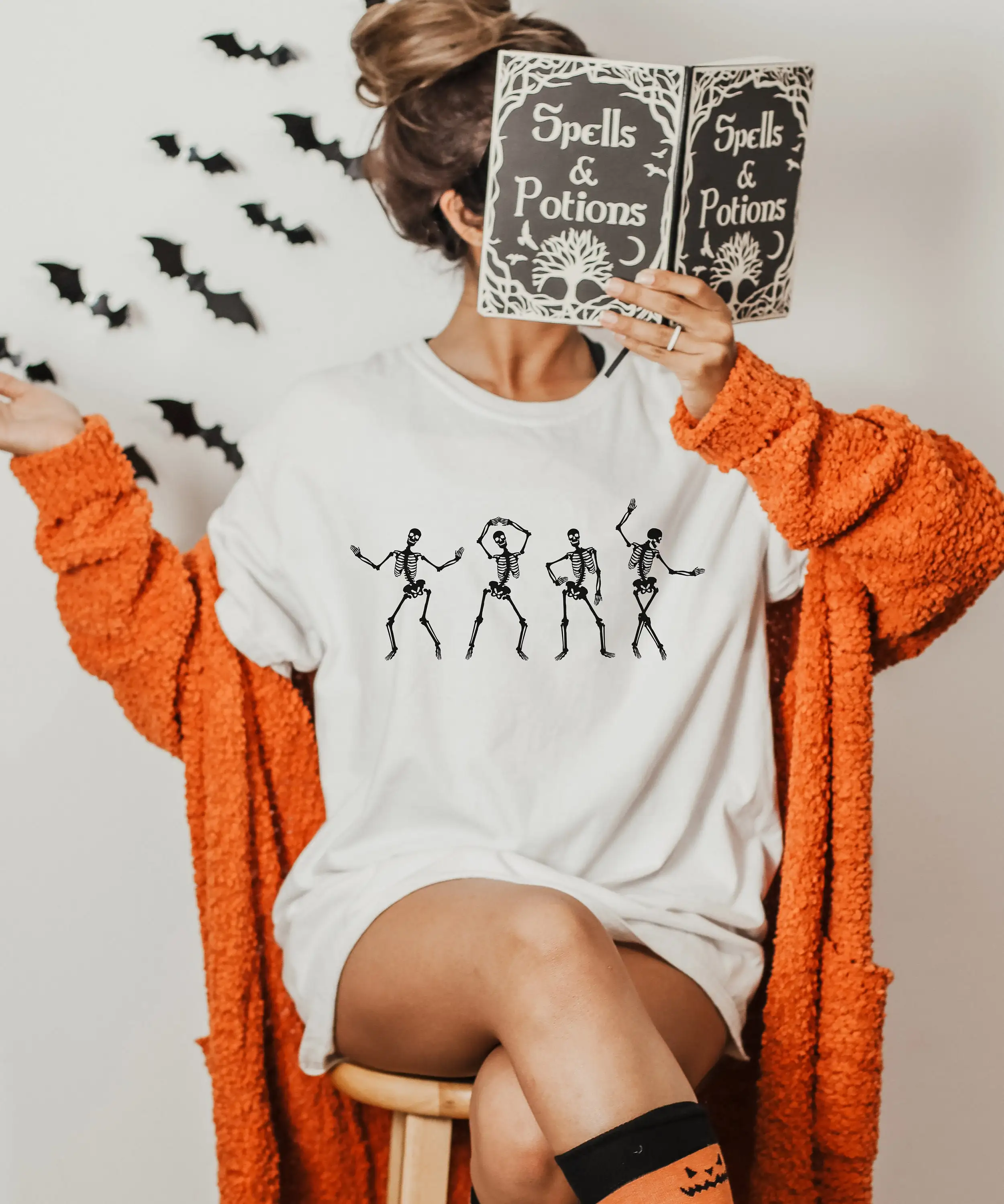 Tanzende Skelette T-Shirt Gruseliges Halloween