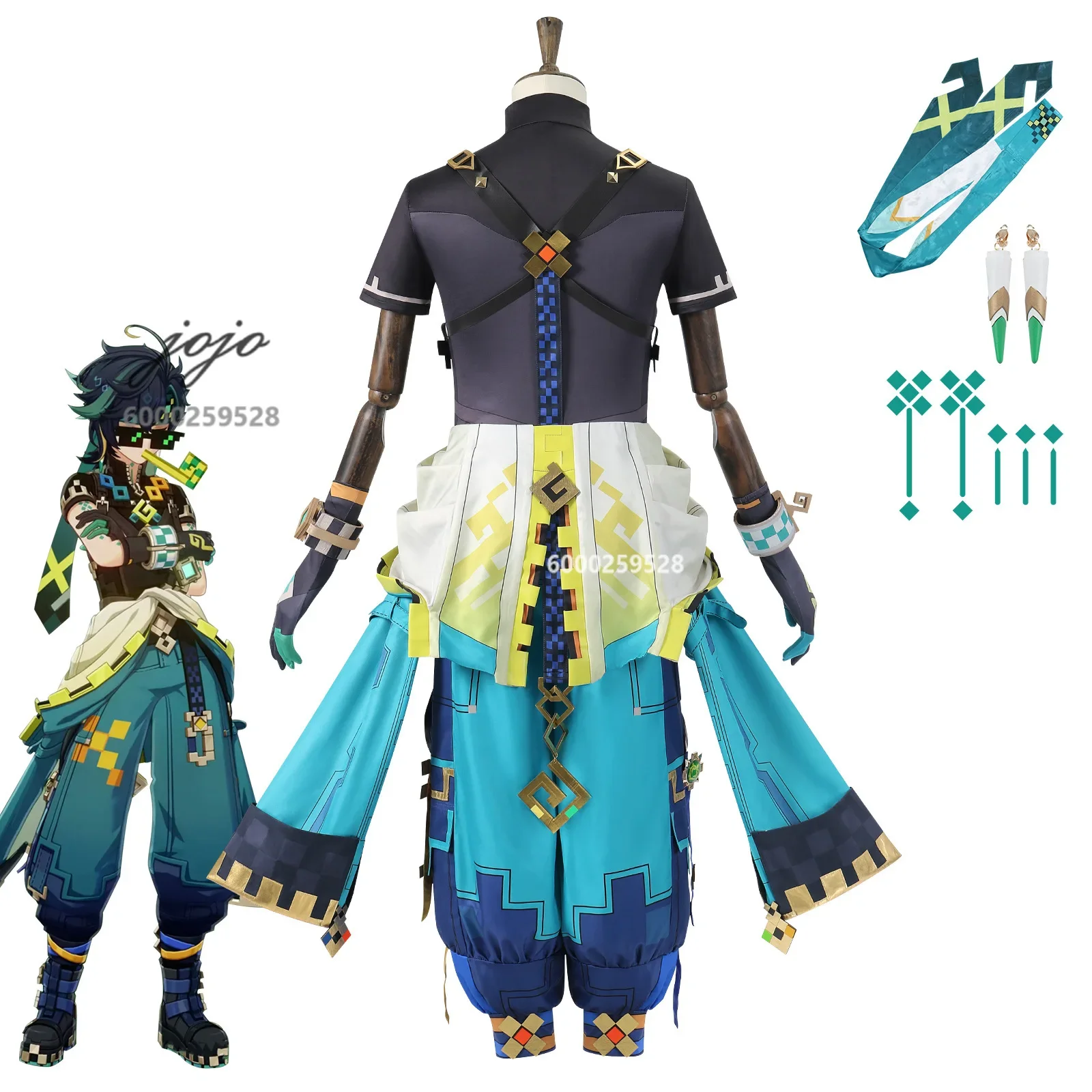 Hot Kinich Cosplay Game Genshin Impact Kinich Cosplay Costume Wig Shoes Full Set Anime Role Play Halloween Party Comic Con Suits