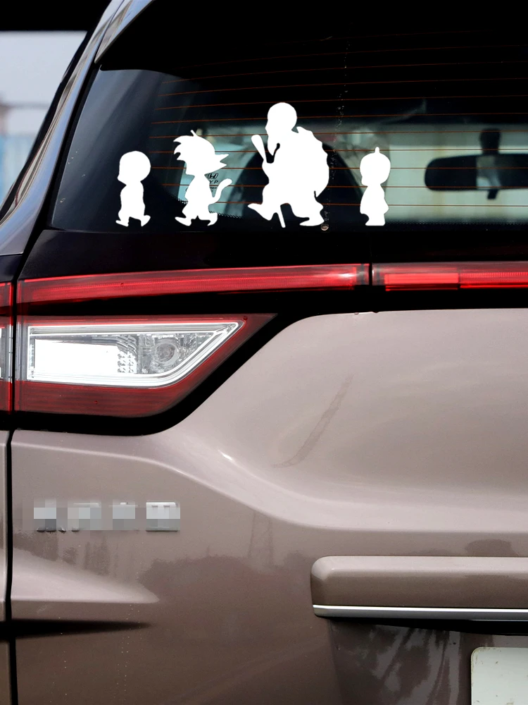 2PCS Car Sticker Son Goku Master Roshi Anime Reflective Decoration For Windshield Trunk Bumper Motorcycle Laptop Ipad Tablet