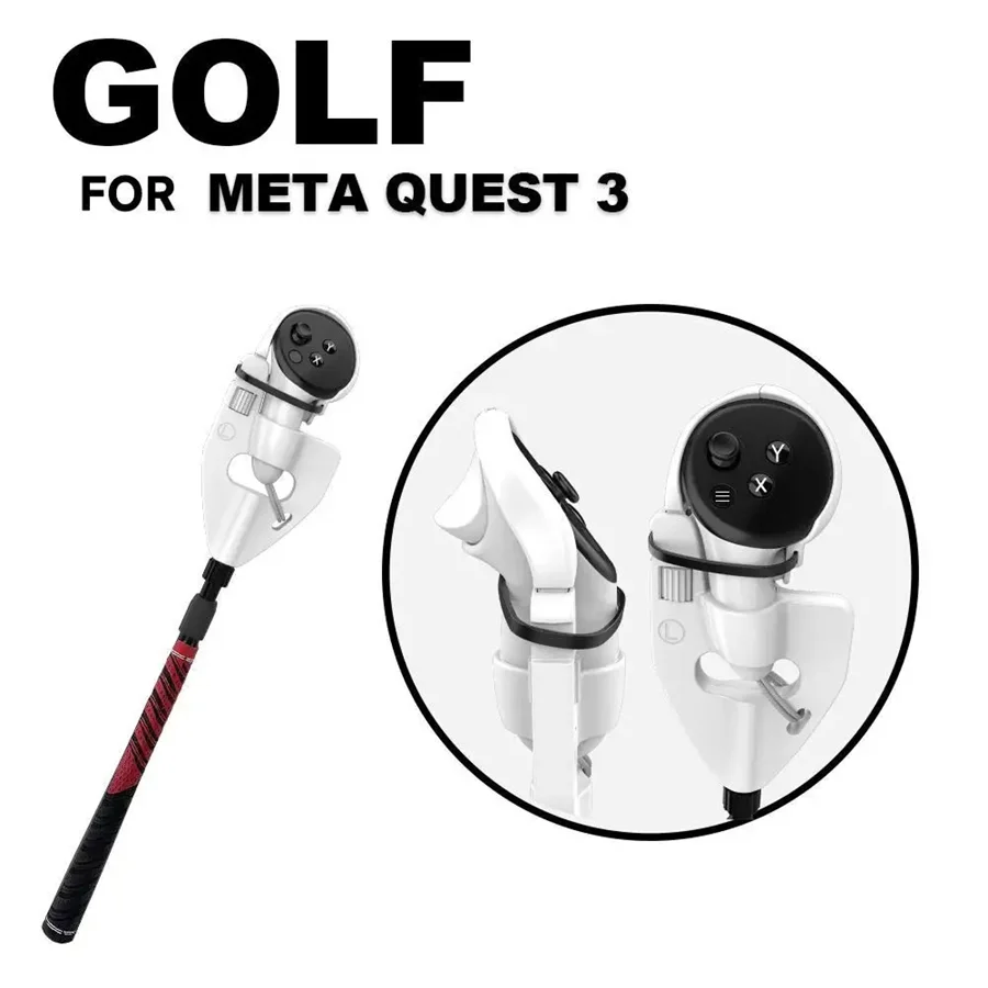 

VR Golf Club Handle Attachment Golft Golf Club Handle Accessories Realistic Golf Club Attachment for Meta Quest 3