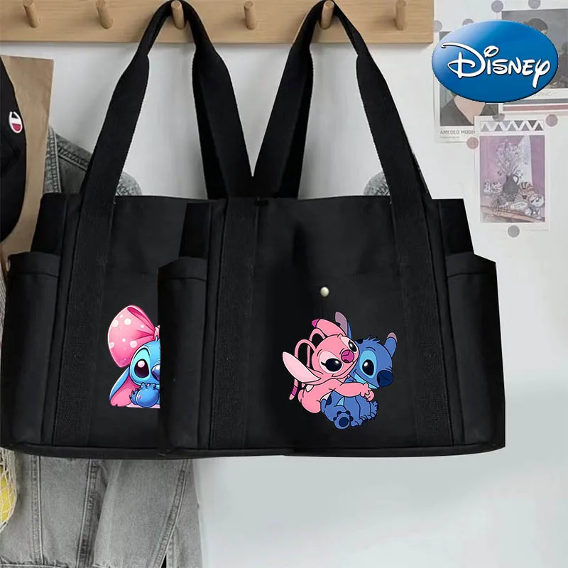 

Kawaii Disney Lilo &Stitch New Soft Shoulder Bag for Women Cloth Solid Color Tote Bag Female Handbags Large Capacity Tote Bags