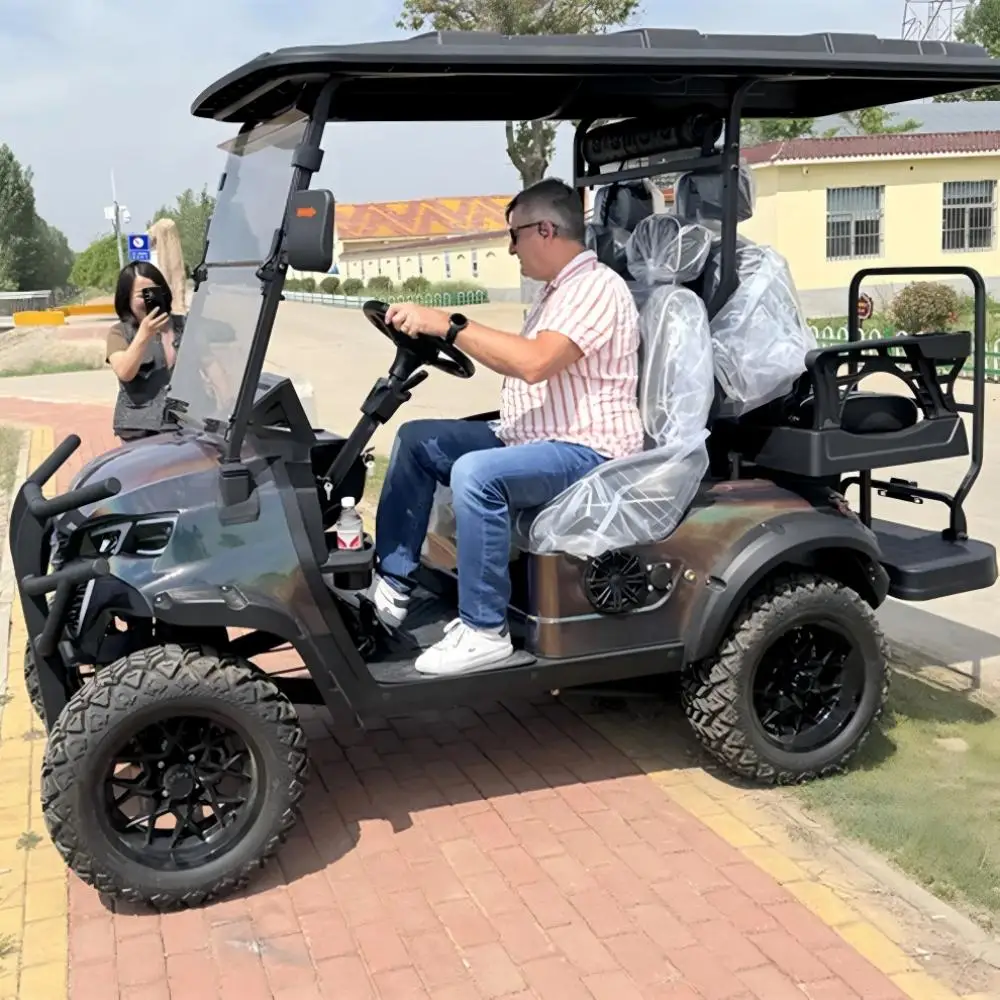 4KW/5KW Electric Golf Cart, 60V Lithium Battery, 4/6/8 Seat Four-Wheel Beach Buggy/Bicycle on Clearance Sale