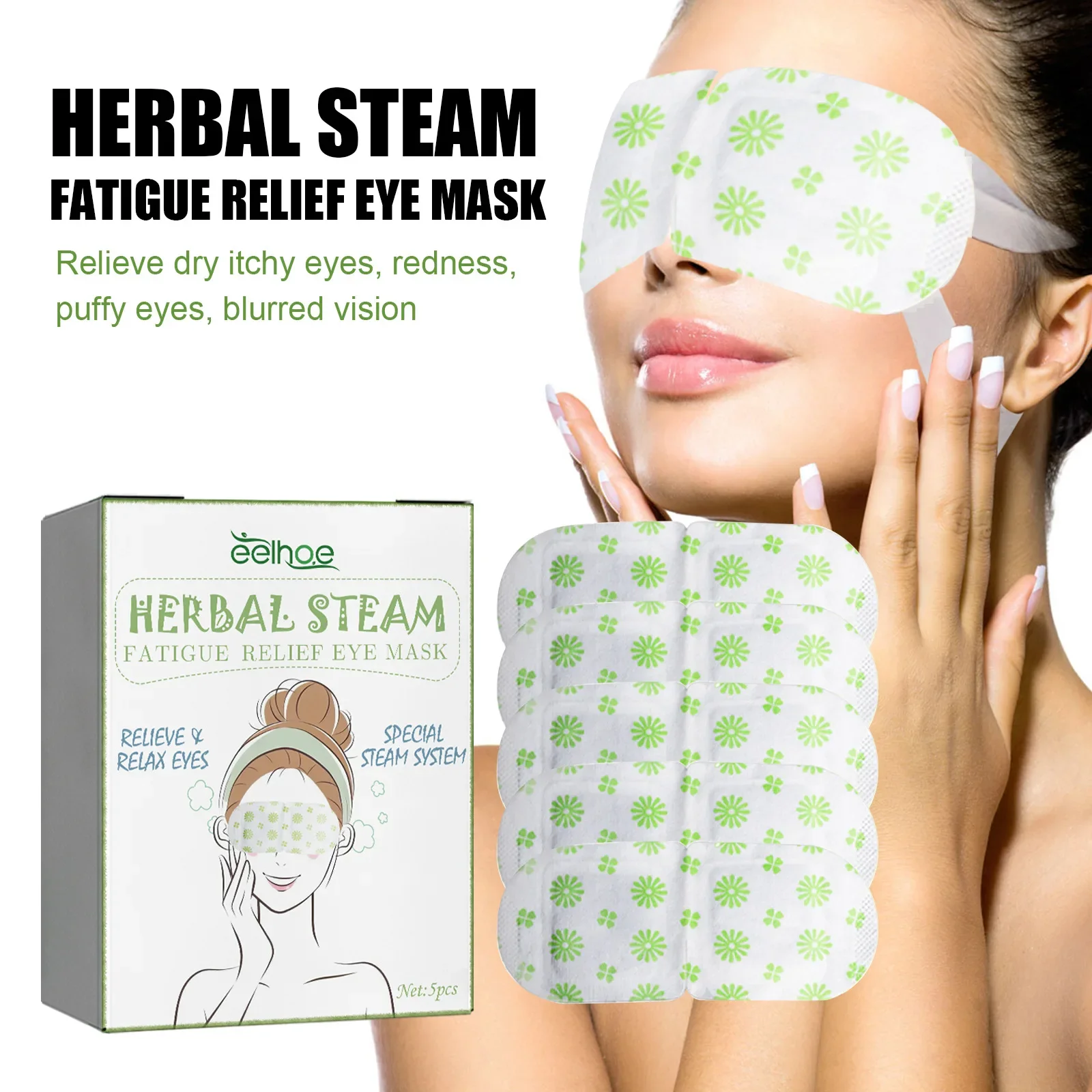 Herbal Steam Eye Mask Relieves Eye Fatigue and Discomfort Herbal Essence Hot Compress Eye Mask Eye Care Relieves Dry Eyes