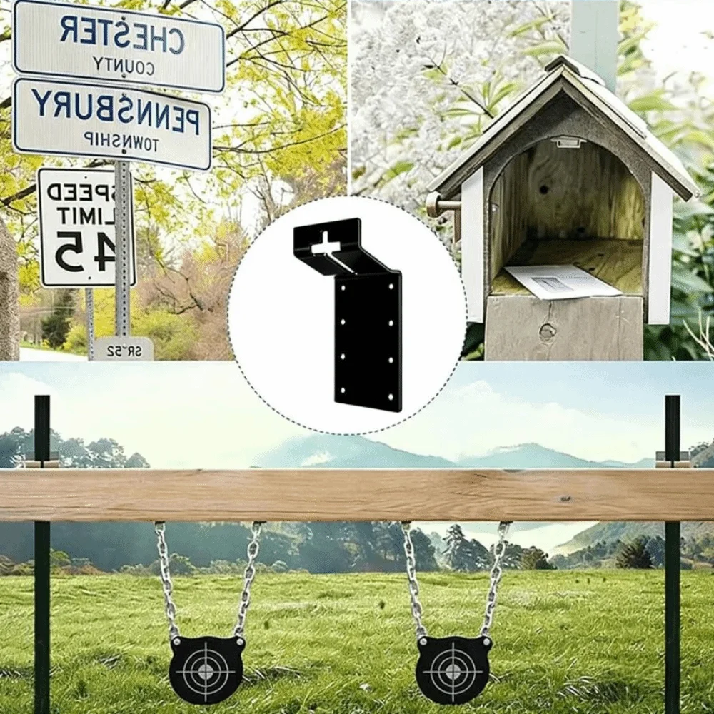 

Sturdy 3 Inch T-Post Mounting Bracket Iron Support Vertical Mounting Bracket Convenient Weather Resistant T-shaped Post Brackets