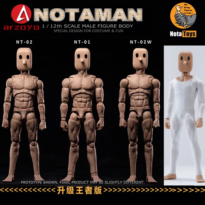 Notaman NT-01 NT-02 NT-02W 1/12 Pantaloncini con giunto a testa quadrata Modello 6 '' Soldato maschio Action Figure Bambole con corpo flessibile