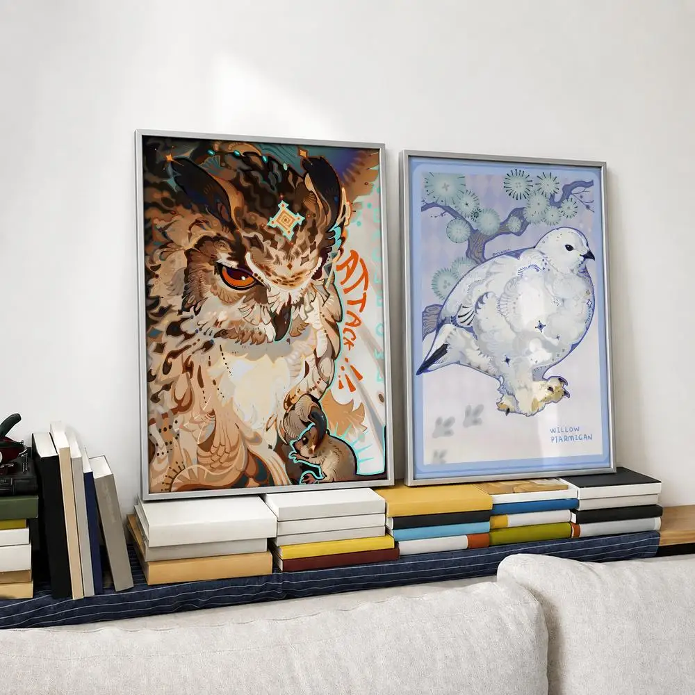 Pattern Athanaca Art Nouveau Poster Self‑Adhesive Waterproof PP Poster Coffee House Bar Wall Art Sticker Room Home Decor