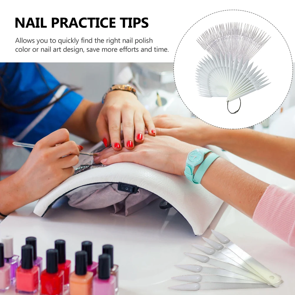 

2 set 2 Sets Fan-Shaped Color Display Boards For Nail Art Practice Manicure Sample Tips Nail Practicing Tool Manicure Supplies