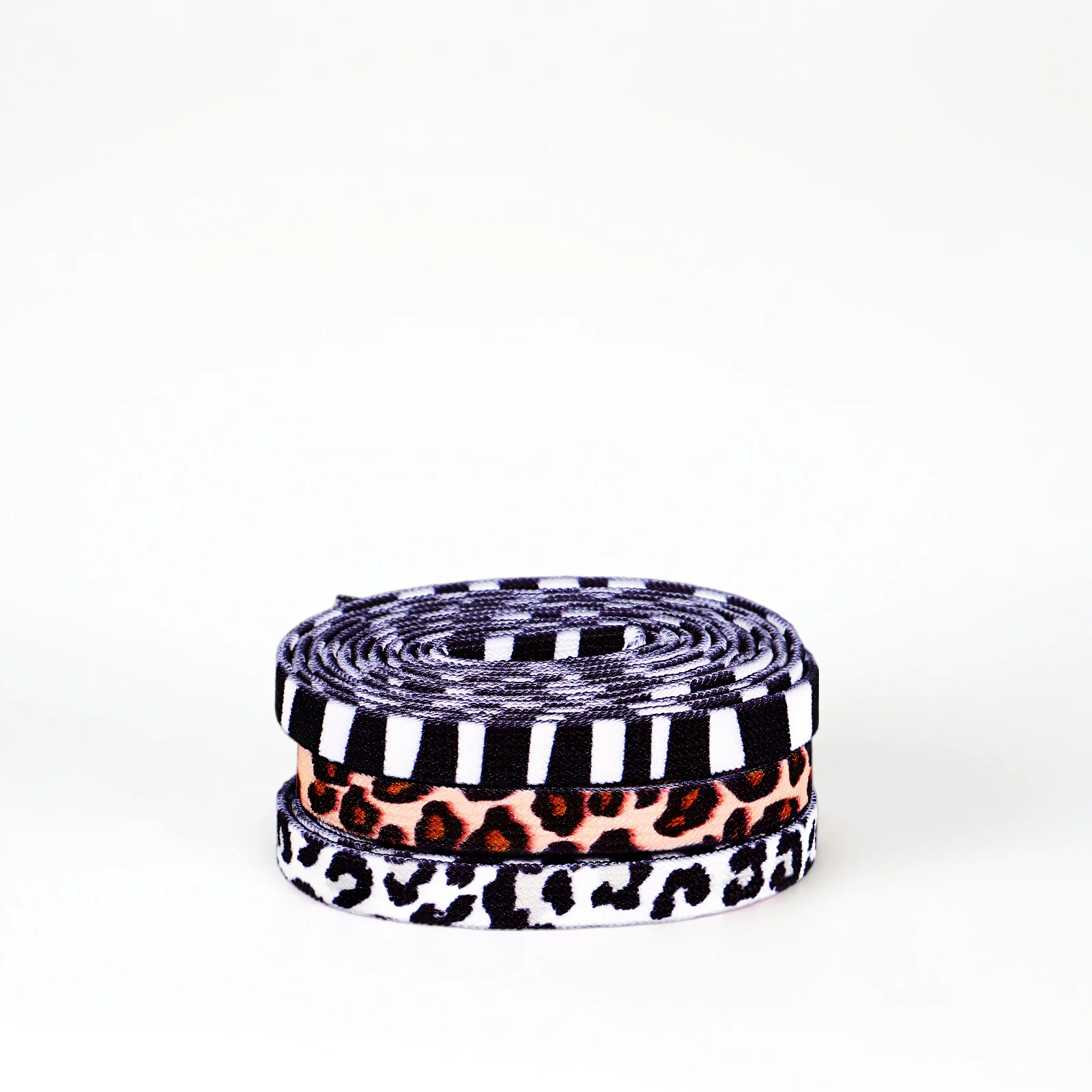 

Animal Print Shoelaces Flat Elastic Strings for Sneakers Sports Durable Polyester Non-Fade Zebra Leopard Cow Pattern Shoe Cords