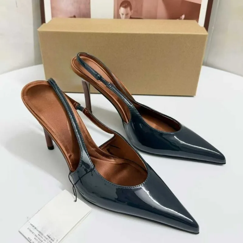 

Patent Leather Sexy High Heels Women Office Shoes Slip-On Summer Party Wedding Bridal Stilettos Shallow Ladies Modern Sandals