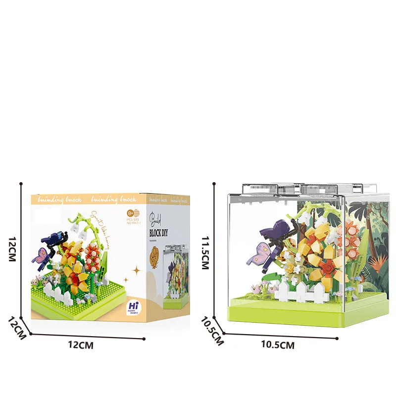 Idea Insect World Box Micro Diamond Block Farfalla BEE Formica Scarabeo Nanobricks 3D Muro di Costruzione di Mattoni Giocattolo Educativo Per I Regali