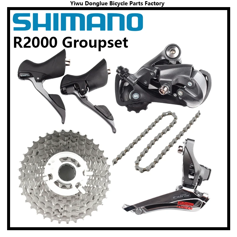 Shimano Claris R2000 2x8s Groupset Front Derailleur Rear Derailleur Shifter HG40 Chain HG50 Cassette Original Shimano