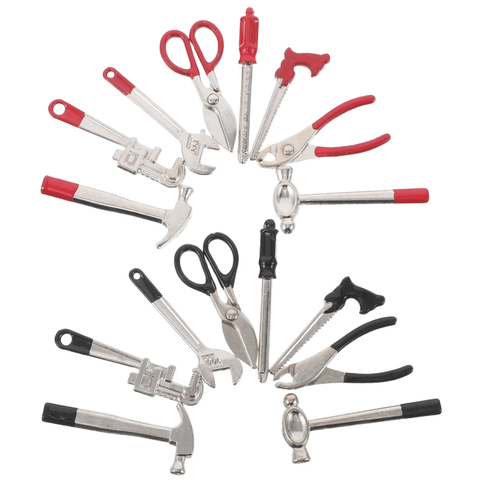 

2Sets Miniature Dollhouse Tool Box Compact Repair Tools Set Mini Hammer Pliers Screwdriver Wrench for Micro Landscape