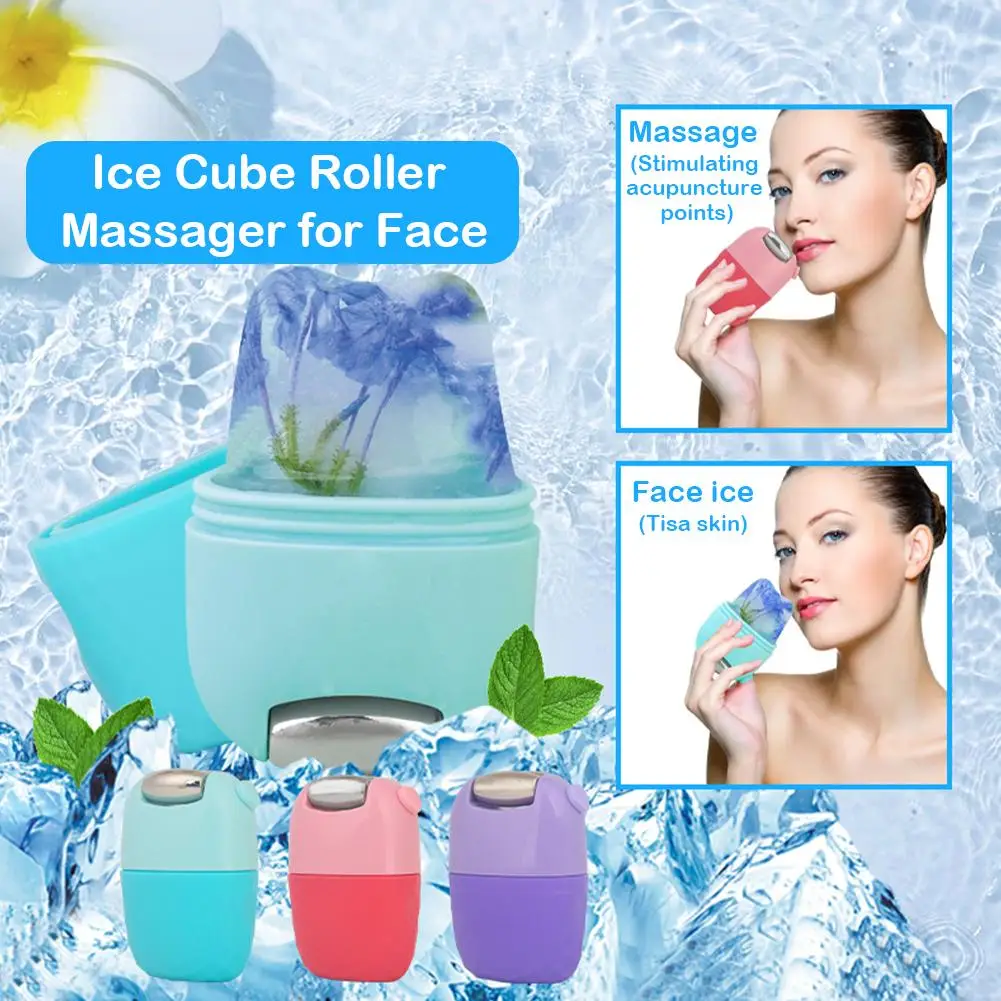 

Upgrade 2 In 1 Ice Roller for Face Gua Sha Facial Roller Puffiness Relief Massage Skin Care Beauty Treatment Tool Face Mass Q1B7