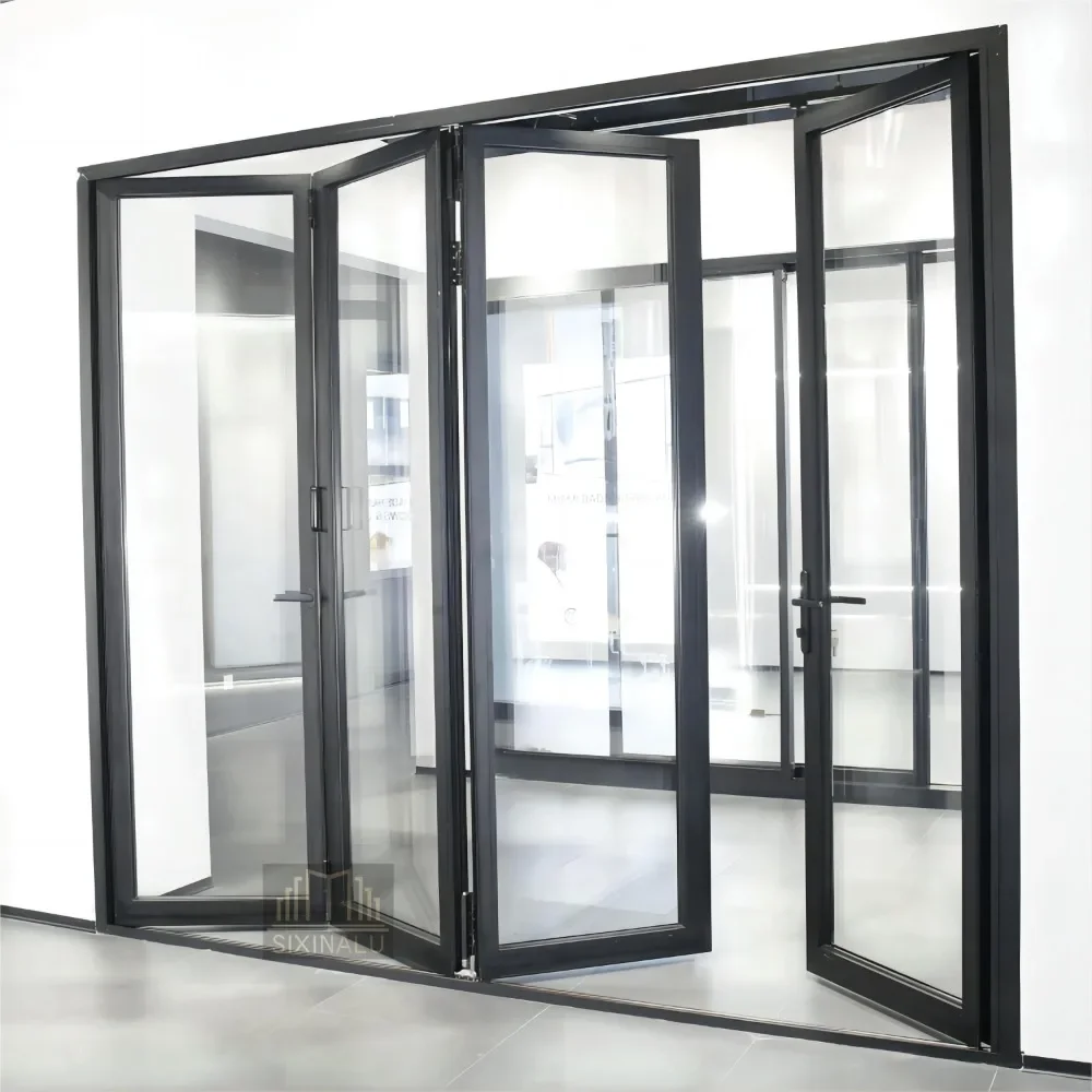 Exterior doors Thermal Break Aluminum Door Bifold Patio Folding Glass Doors Outswing Energy Efficient Accordion Doors