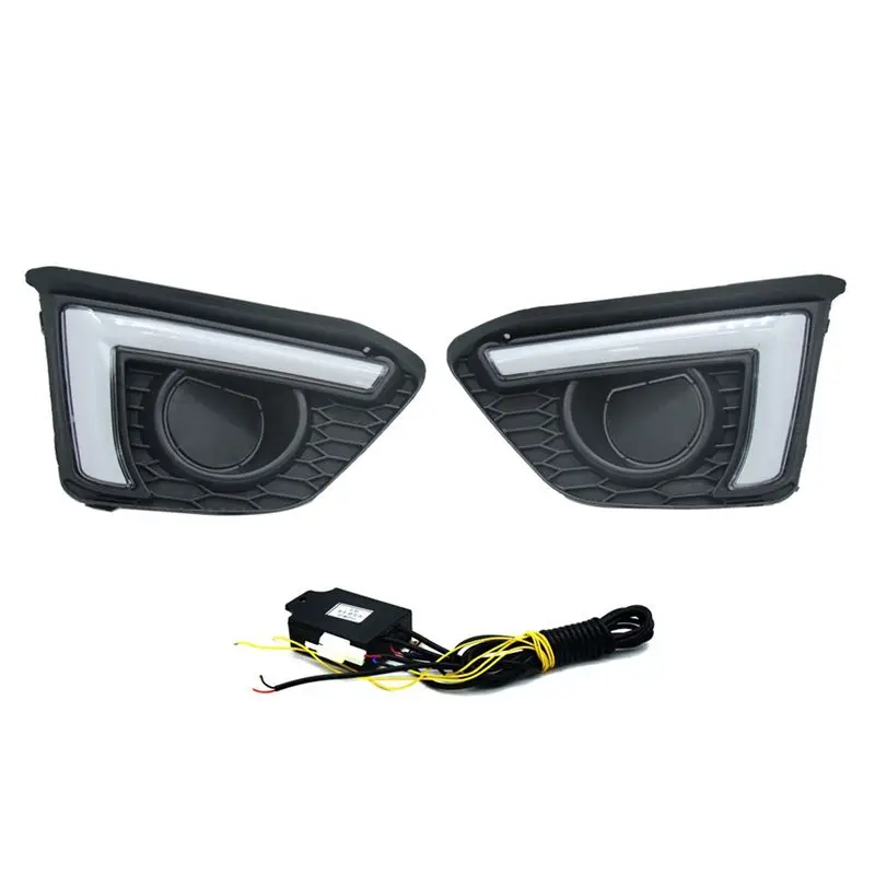 

Дневные ходовые огни AEA6-LED для Honda Fit Jazz 2014-2015, DRL, янтарные указатели поворота, противотуманные фары, аксессуары