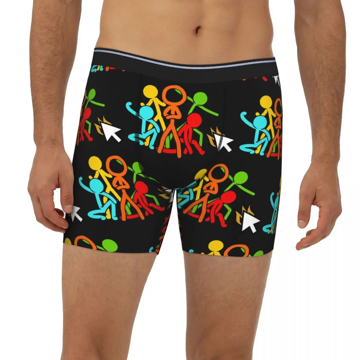 

Five Stick Figures Alan Becker Gaming Long Boxer Underpants Short Men's Panties Soft Underwear for Homme Man Boyfriend Gifts