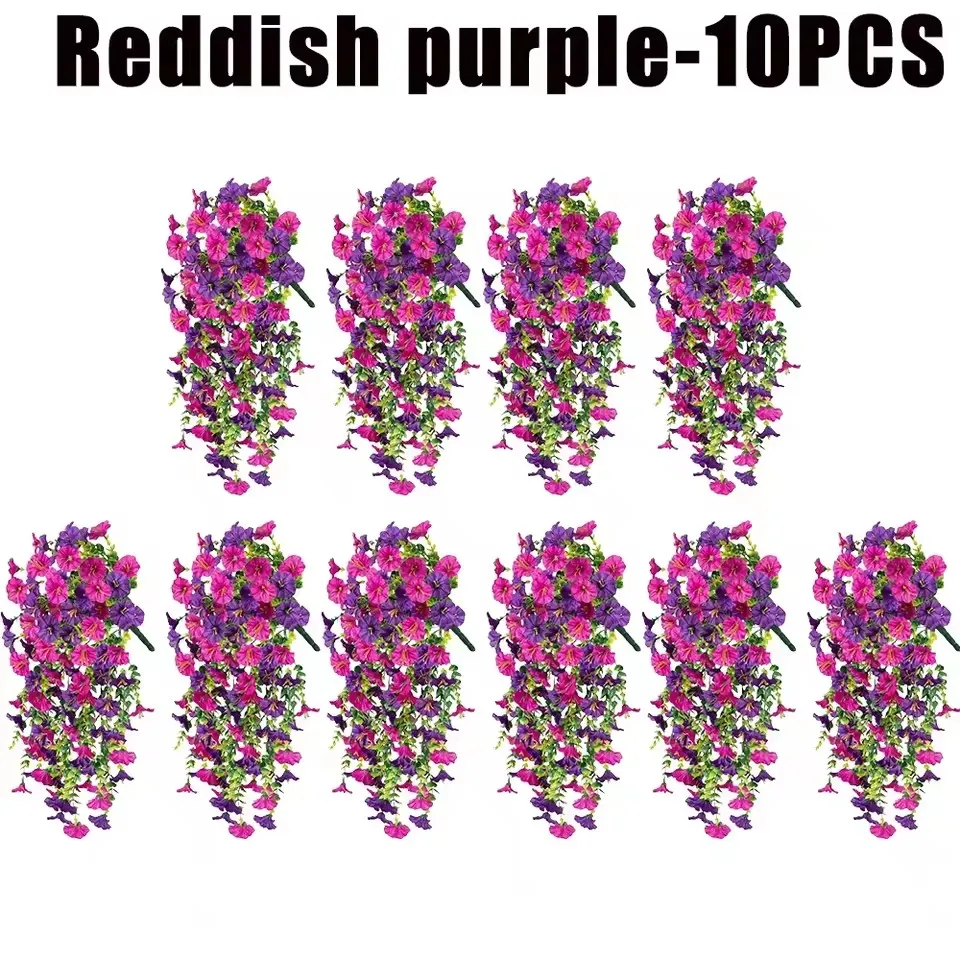 1-10 stuks UV-bestendig kunstmatige Morning Glory & Eucalyptus hangend decor - perfect voor huis, tuin, bruiloften |   Veelzijdig buiten