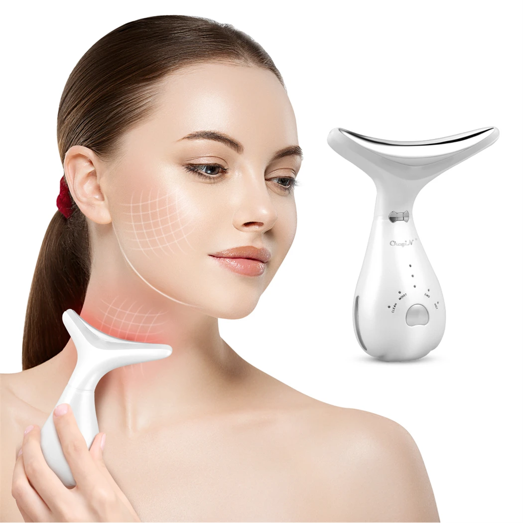 CkeyiN Neck Face Beauty Device massaggiatore facciale LED Photon Skin Care Machine Face Lifting rassodante collo rughe rimozione sbiancante