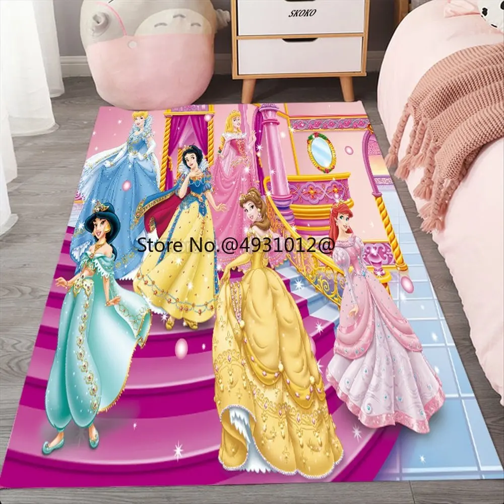 2023 Disney Cartoon Princess Rapunzel Girl Kids Playmat Anti-slip Carpet for Living Room Bedroom Rug Floor Mat Birthday Gift