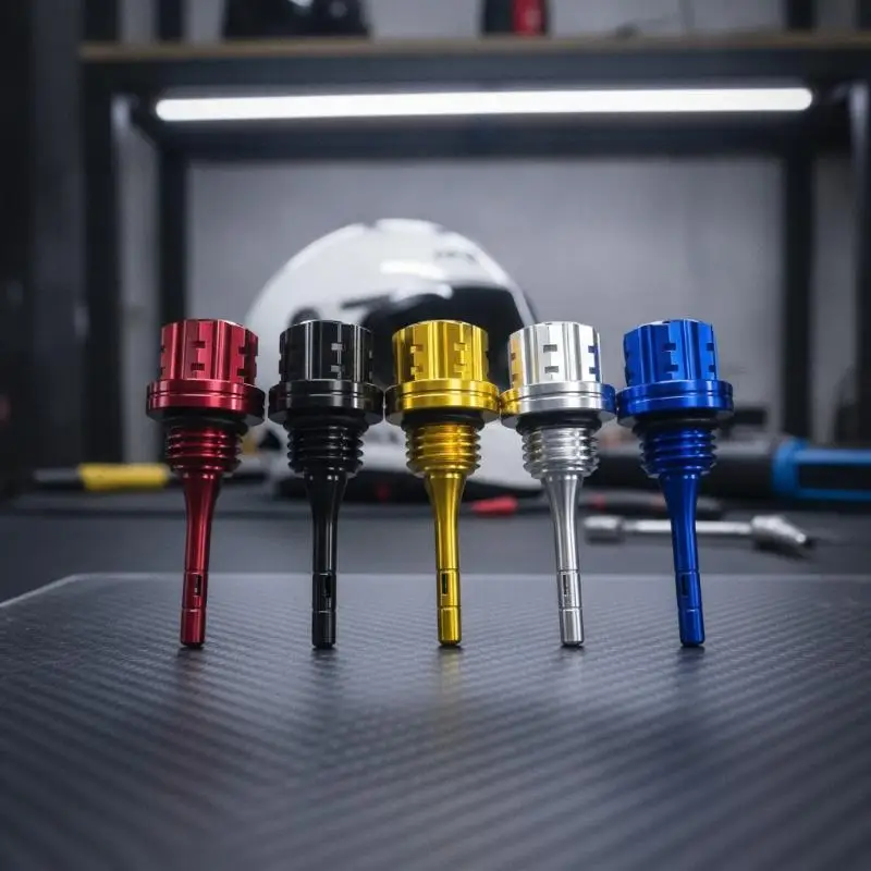 【CR】Motorcycle Engine Hexagon Oil Dipstick Filler Cap Matte Finish Aluminum Alloy Anti-Corrosion for Adventure Motorbike Mods