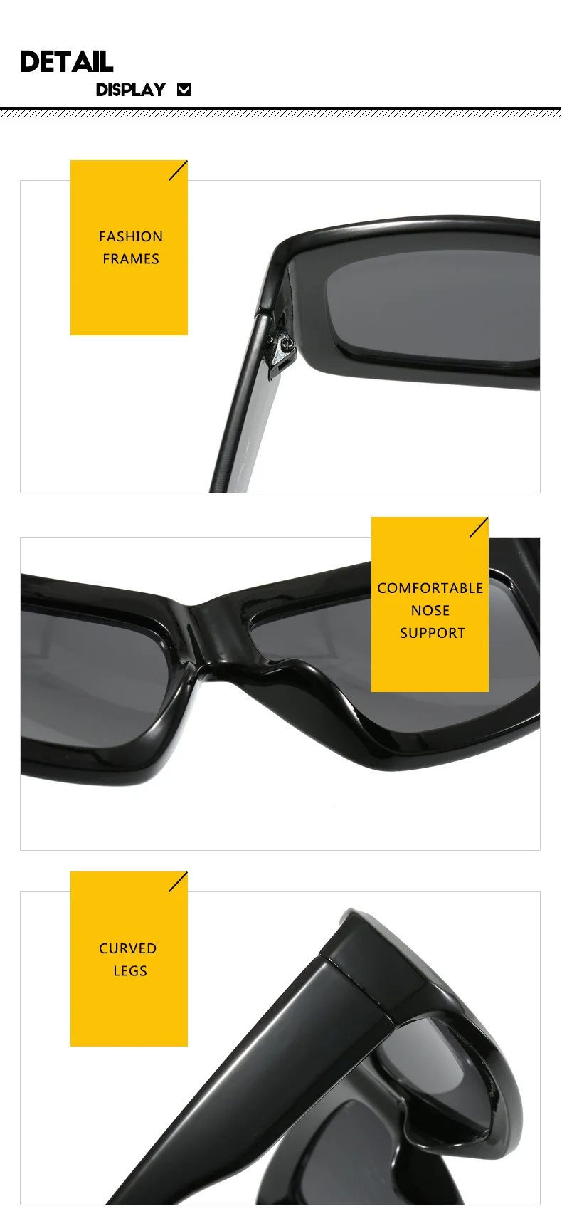DOHOHDO Luxus Y2K Mode Sonnenbrille Damen Markendesigner Quadratische Punk Sport Sonnenbrille Herren Goggle UV400 Modische Brillen Damen – Detail 11