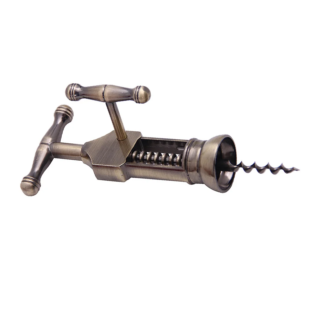 

1Pcs Multifunctional Red Wine Bottle Opener Zinc Alloy Ergonomic Handle T Shaped Screw Rod Thickening Swirl Bar No Rust
