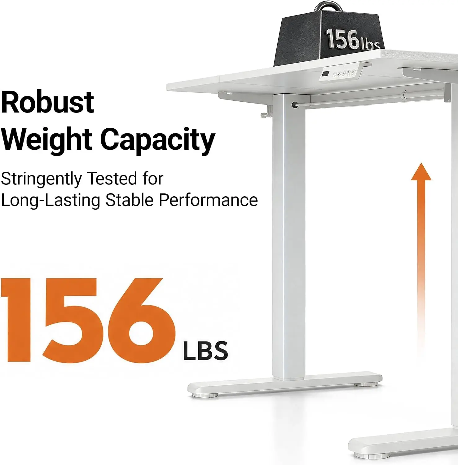 Electric Standing Desk Adjustable Height 48x24 Inch White, Customized