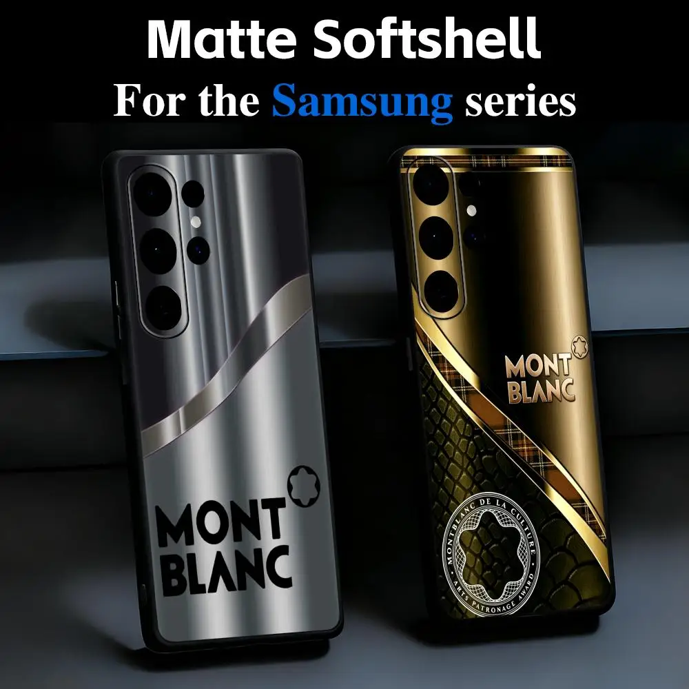 Cool Luxury Brand Phone Case For Samsung Galaxy S26 S25 S24 S23 S22 S21 Plus Ultra Note20 Soft Black Fashion M-MontblancES Hot