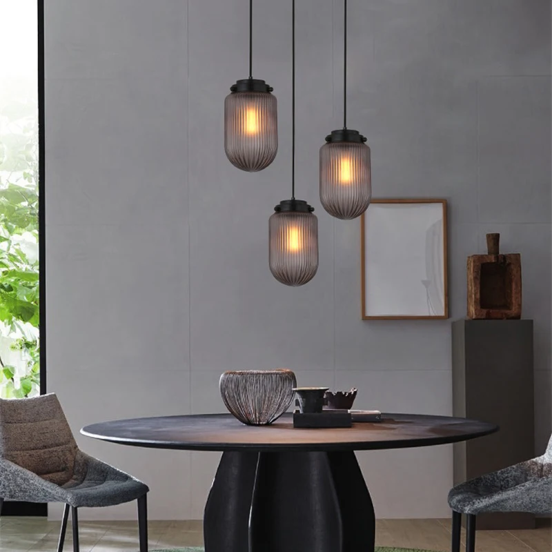 OUFULA Nordic LED Pendant Lights Fixtures Industrial Creative Simply Design Glass Hanging Lamp for Home Bedroom