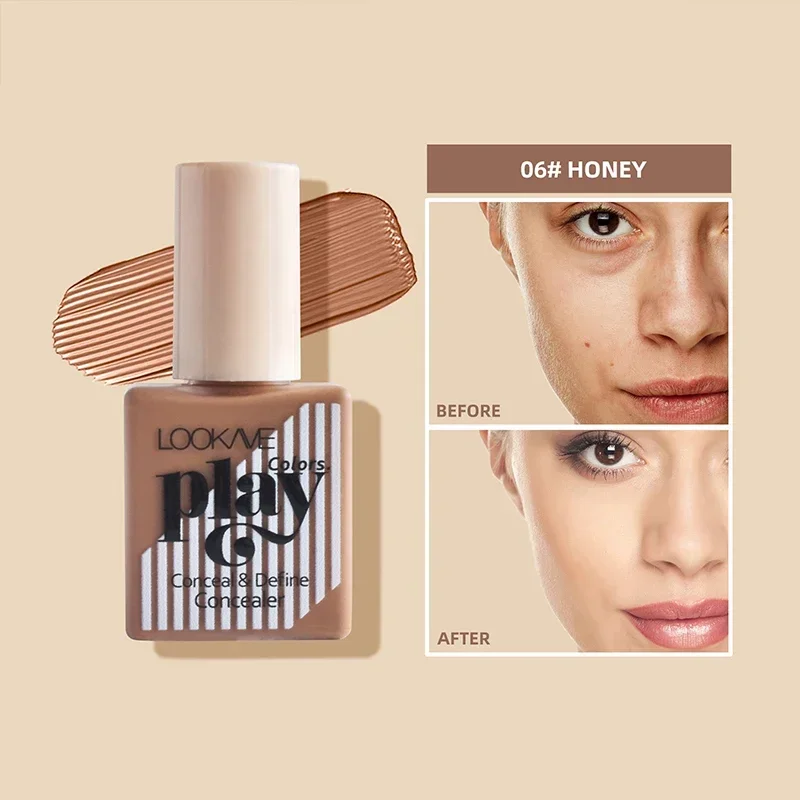 Crema de base correctora líquida, cobertura completa, acné, poros, marcas, ojeras, marfil, brillo duradero, Control de aceite facial, maquillaje