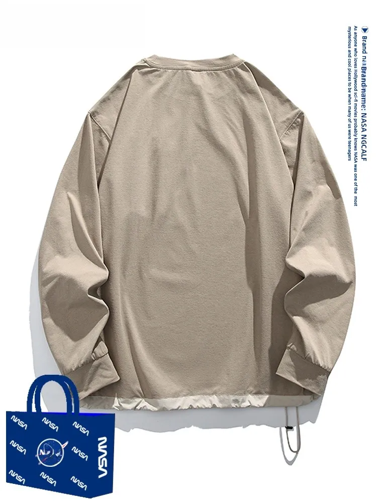 قميص رياضي فضفاض بأكمام طويلة وياقة مستديرة للرجال، ملابس كاجوال للربيع والخريف، إصدار جديد للأنشطة الخارجية وركوب الدراجات #3