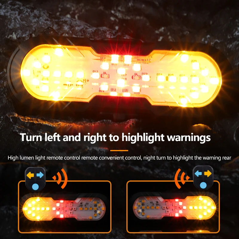 Bicycle Rear Light Cycling Left/Right Turn Signal Bike Tail Light Type-C Rechargeable Warning Lamp with Horn Cycling Accessories - view 4