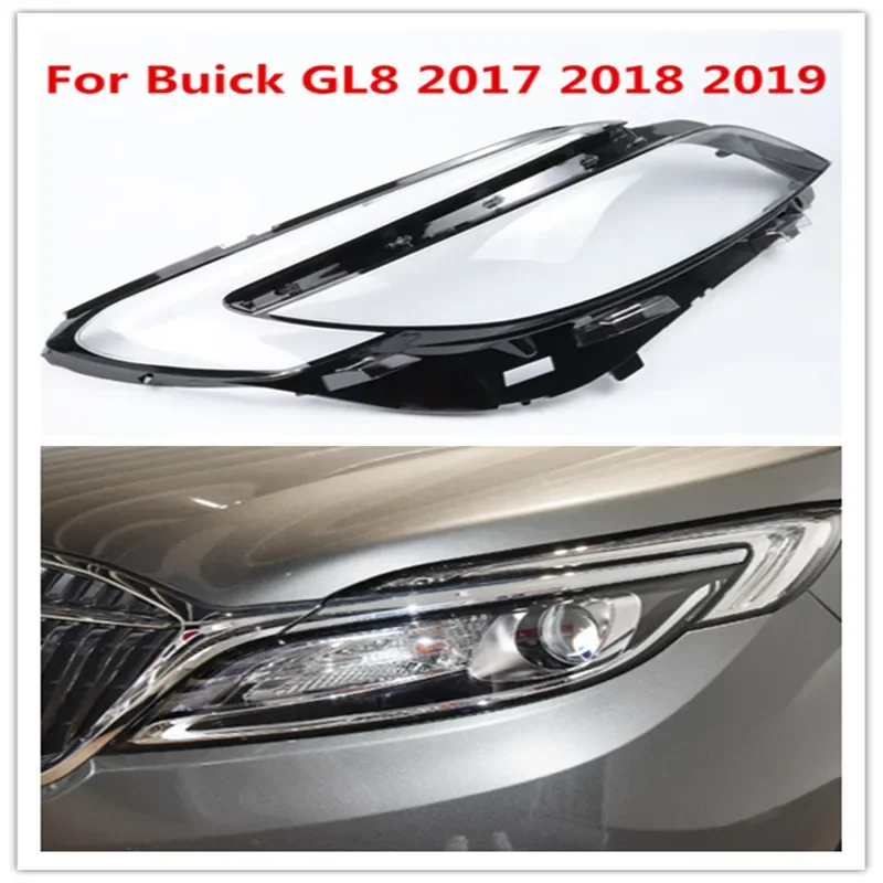 

HTTCY For Buick GL8 2017 2018 2019 front Car Headlight Cover Lens Shell Lampcover Lampshade Headlamp Light mask