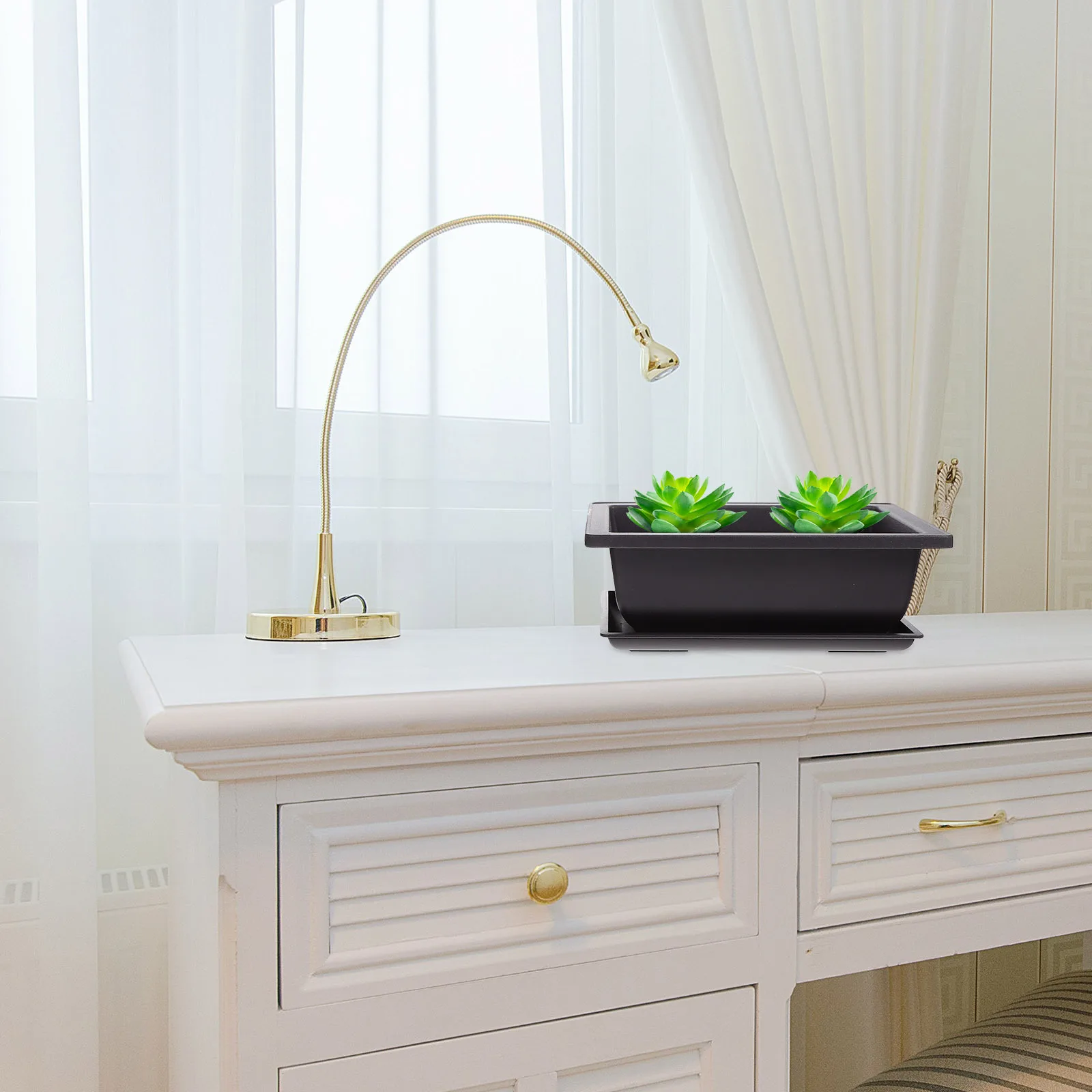 

2 set Plastic Flower Pot Durable Smooth Surface For Indoor Garden Yard Balcony Decor Succulent Planting Container