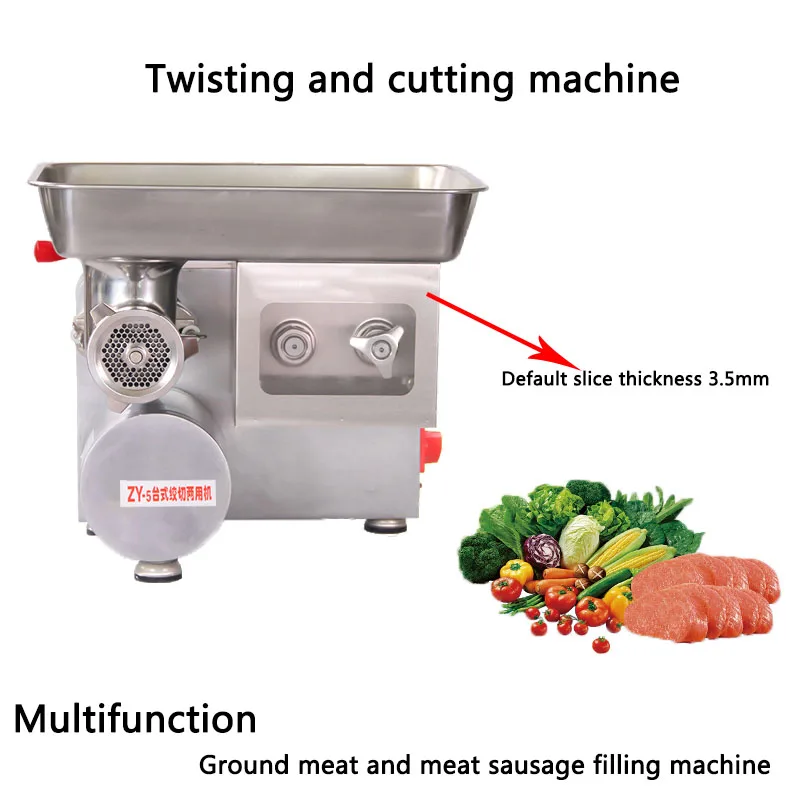전기 고기 연마기 및 고기 슬라이싱, 상업용 다기능 트위스트 및 커팅, 관장약 소시지 고기 슬라이서, 200-500 kg/h