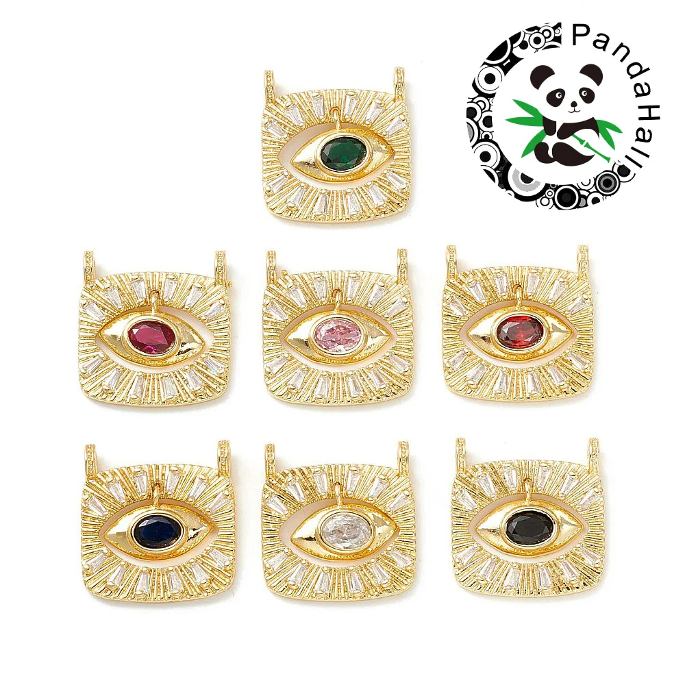 

Pandahall 5Pcs Mixed Color Rack Plating Brass Micro Pave Cubic Zirconia Pendants for Earrings Bracelet Necklace Jewelry Findings