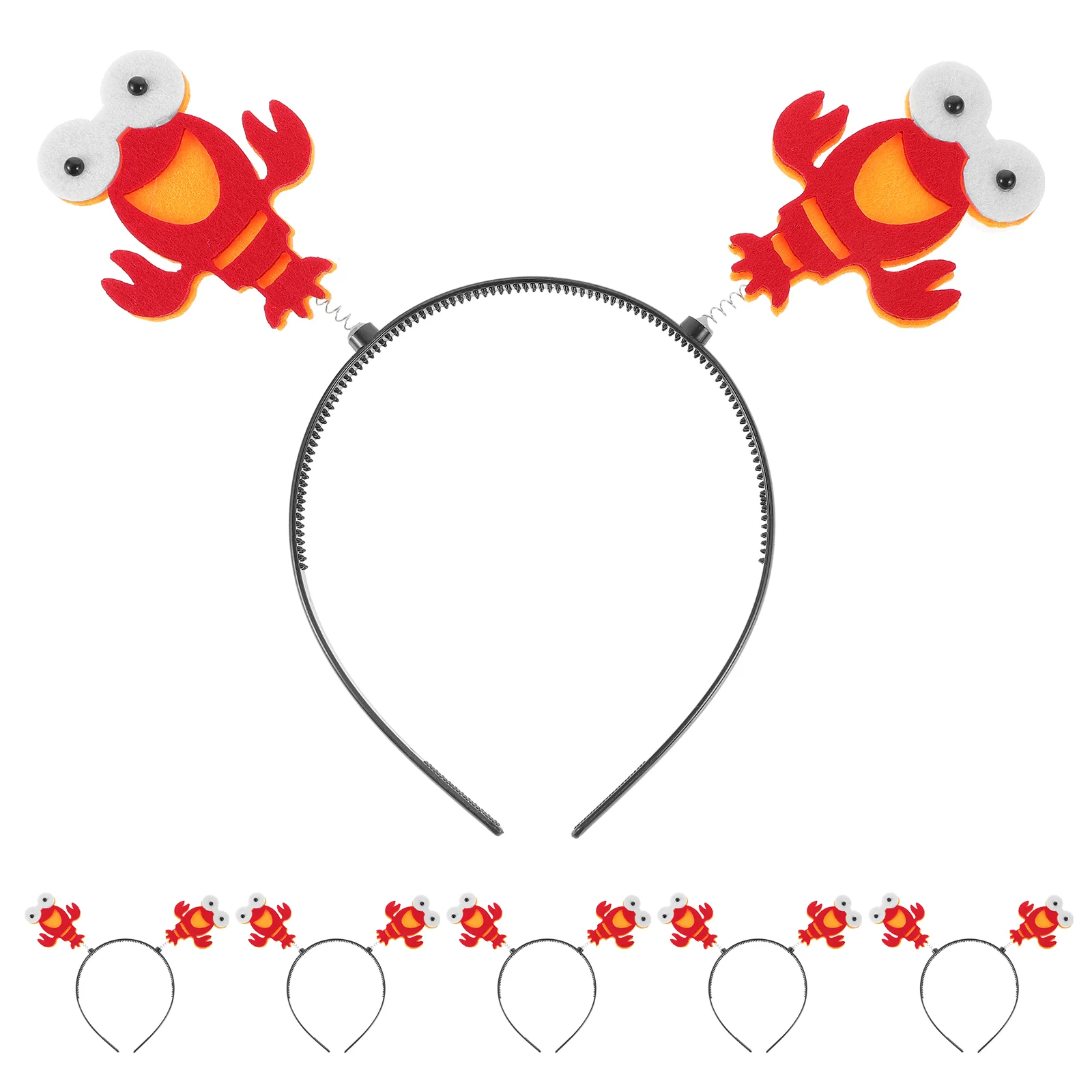 

8 Pcs Lobster Headband Animal Decorate Hair Accessories For Women Decorative Headbands Red Party Photo Prop Headwear Miss