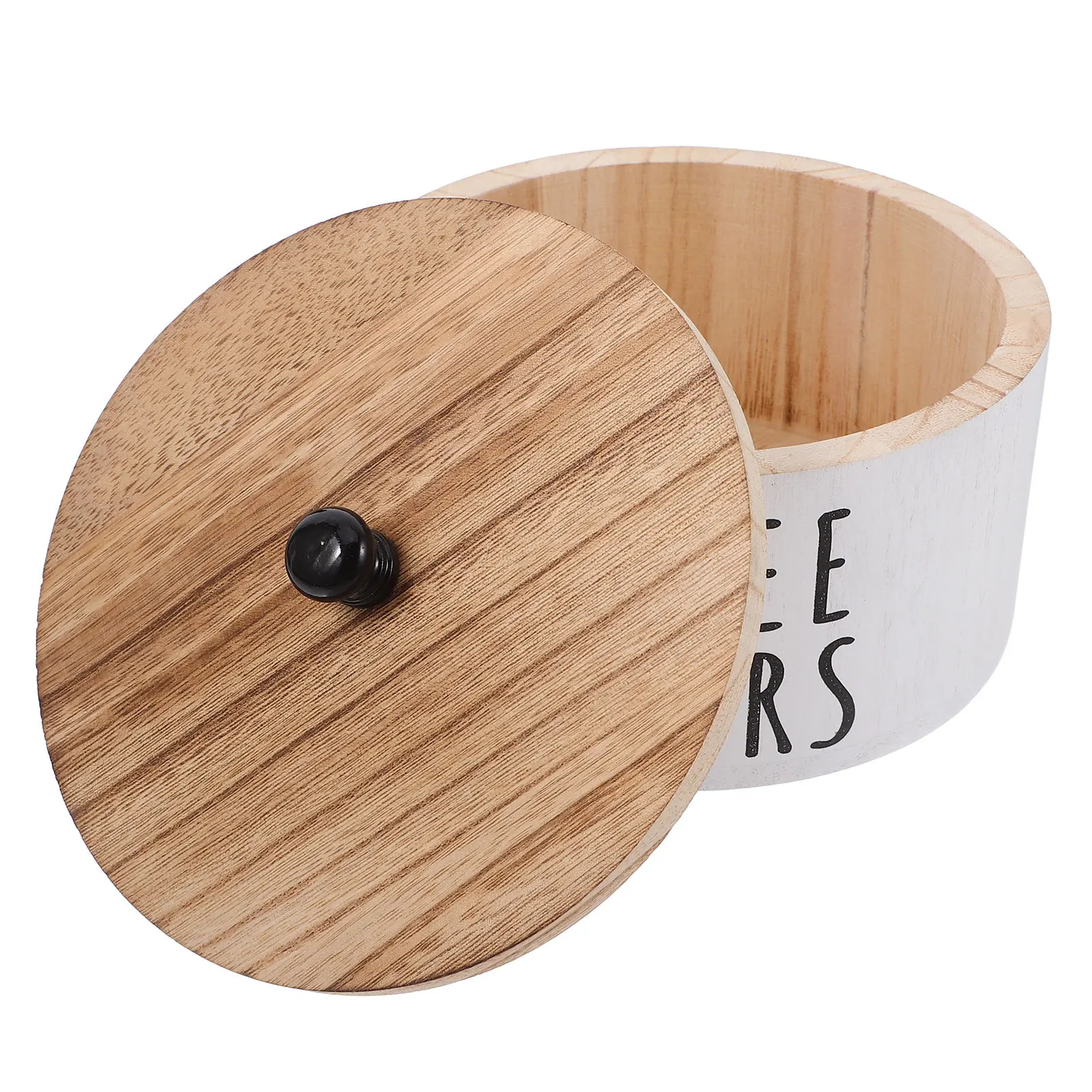 

Coffee Filter Storage Container Rustic Wood Handle Lid Large Capacity For Filters Beans Sugar Farmhouse Coffee Bar