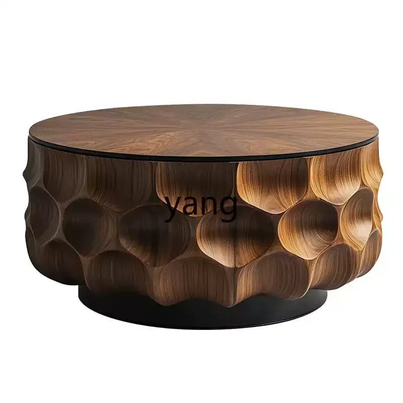 

LH log art coffee table high-end coffee table medieval personality walnut creative small short table